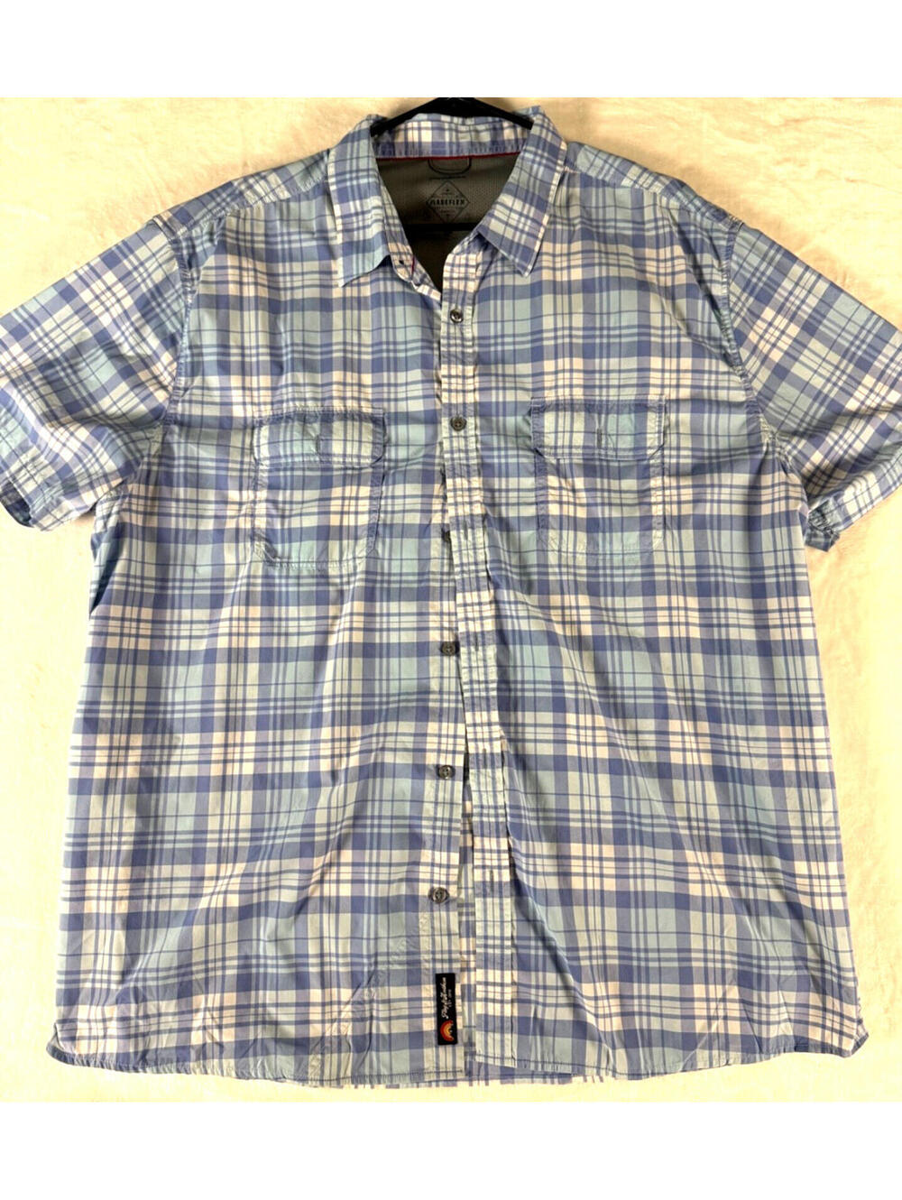 Flag‎ & Anthem MadeFlex Plaid Short Sleeve Button Shirt Men’s Size XXL